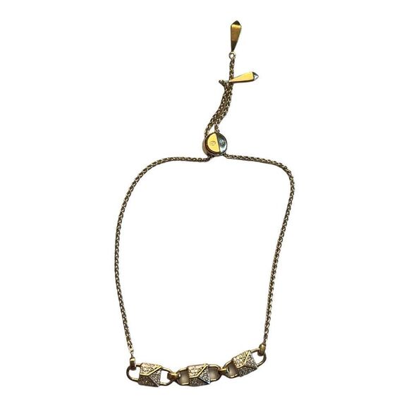Michael Kors Slider Bracelet In 14K Gold-Plated Sterling Silver Pave Link New - Picture 1 of 8
